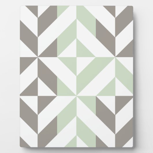 ZigZag-Geometrie der Seite Grün und Silber Fotoplatte (Vorderseite)