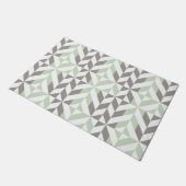 ZigZag-Geometrie der Seite Grün und Silber Fußmatte (Schrägansicht)