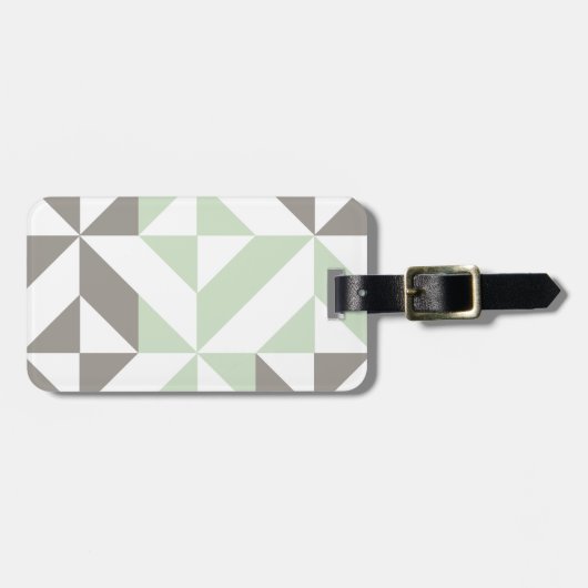 ZigZag-Geometrie der Seite Grün und Silber Gepäckanhänger (Vorderseite horizontal)