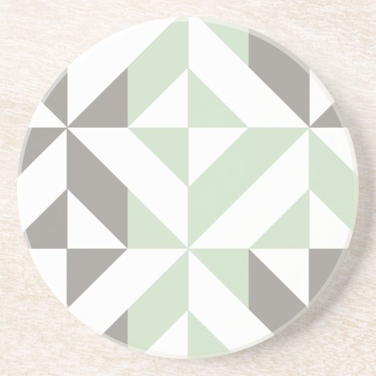 ZigZag-Geometrie der Seite Grün und Silber Getränkeuntersetzer (Vorne)