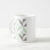 ZigZag-Geometrie der Seite Grün und Silber Kaffeetasse (Vorderseite Links)