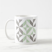 ZigZag-Geometrie der Seite Grün und Silber Kaffeetasse (Links)