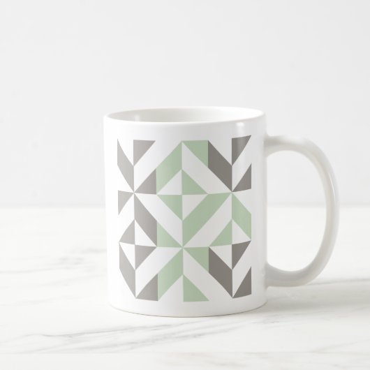 ZigZag-Geometrie der Seite Grün und Silber Kaffeetasse (Rechts)