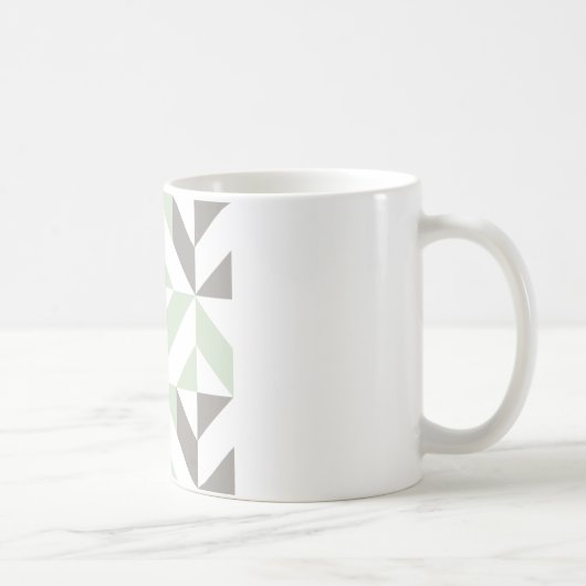 ZigZag-Geometrie der Seite Grün und Silber Kaffeetasse (Rechts)