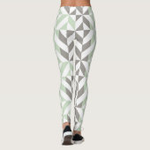 ZigZag-Geometrie der Seite Grün und Silber Leggings (Rückseite)