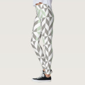 ZigZag-Geometrie der Seite Grün und Silber Leggings (Links)