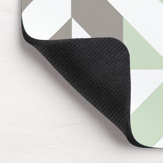 ZigZag-Geometrie der Seite Grün und Silber Mousepad (Ecke)