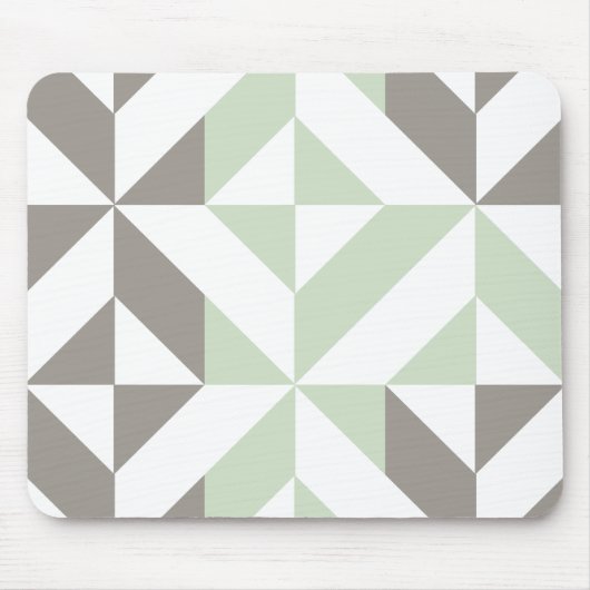 ZigZag-Geometrie der Seite Grün und Silber Mousepad (Vorne)