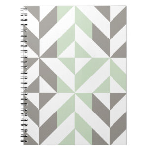ZigZag-Geometrie der Seite Grün und Silber Notizblock