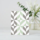 ZigZag-Geometrie der Seite Grün und Silber Postkarte (Stehend Vorderseite)
