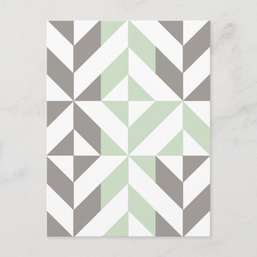 ZigZag-Geometrie der Seite Grün und Silber Postkarte (Vorderseite)