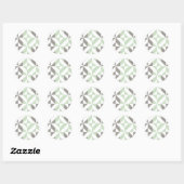 ZigZag-Geometrie der Seite Grün und Silber Runder Aufkleber (Blatt)