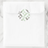 ZigZag-Geometrie der Seite Grün und Silber Runder Aufkleber (Tasche)