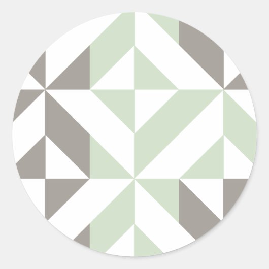ZigZag-Geometrie der Seite Grün und Silber Runder Aufkleber (Vorderseite)