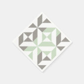 ZigZag-Geometrie der Seite Grün und Silber Serviette (Ecke)