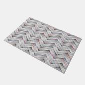 Zigzag, geometrisch, grau, lila, rosa, schwarz, St Fußmatte (Schrägansicht)