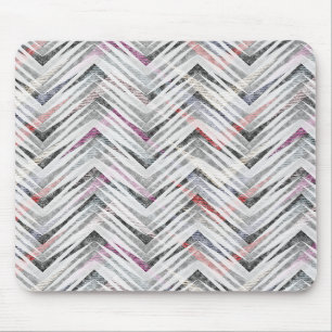 Zigzag, geometrisch, grau, lila, rosa, schwarz, St Mousepad
