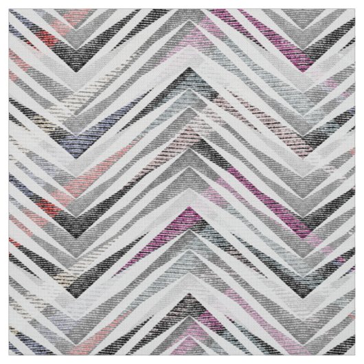 Zigzag, geometrisch, grau, lila, rosa, schwarz, St Stoff (Muster)