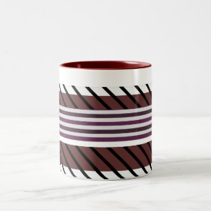 Zigzag, gestreift, Retro-Muster Kaffeemaschine Tas Zweifarbige Tasse