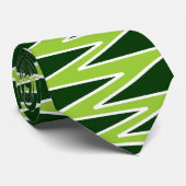 Zigzag - grün und weiß auf schwarz krawatte (Gerollt)