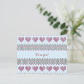 Zigzag Hearts Postkarte (Stehend Vorderseite)