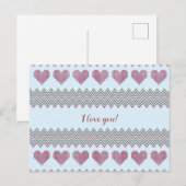 Zigzag Hearts Postkarte (Vorne/Hinten)