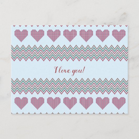Zigzag Hearts Postkarte (Vorderseite)