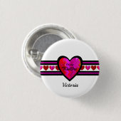 ZigZag Herz Lined Design textiert Button (Vorne & Hinten)
