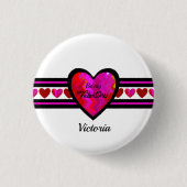 ZigZag Herz Lined Design textiert Button (Vorderseite)
