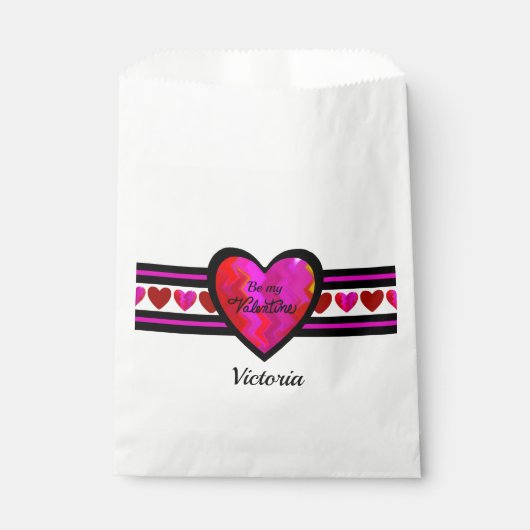 ZigZag Herz Lined Design textiert Geschenktütchen (Vorderseite)