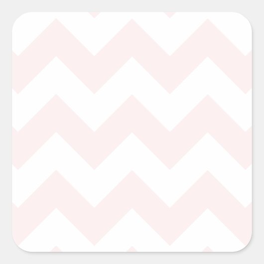 Zigzag I - weiß und blassrosa Quadratischer Aufkleber (Vorderseite)
