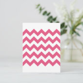 Zigzag I - Weiß und dunkel rosa Postkarte (Stehend Vorderseite)