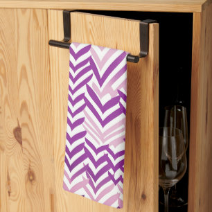 ZigZag lila und weiß Geschirrtuch