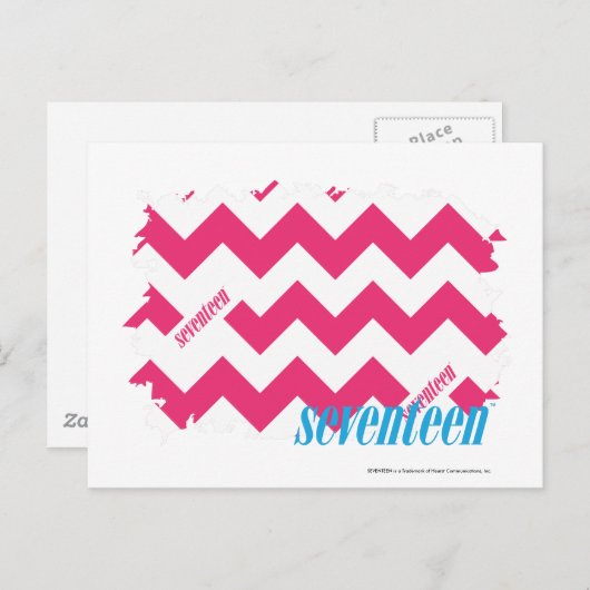 ZigZag Magenta Postkarte (Vorne/Hinten)