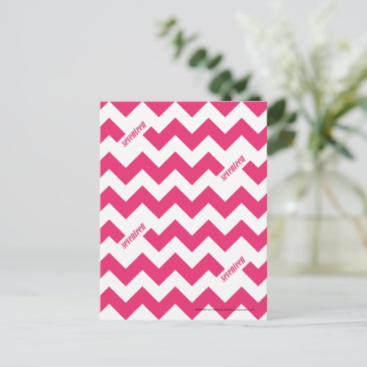 ZigZag Magenta Postkarte (Stehend Vorderseite)