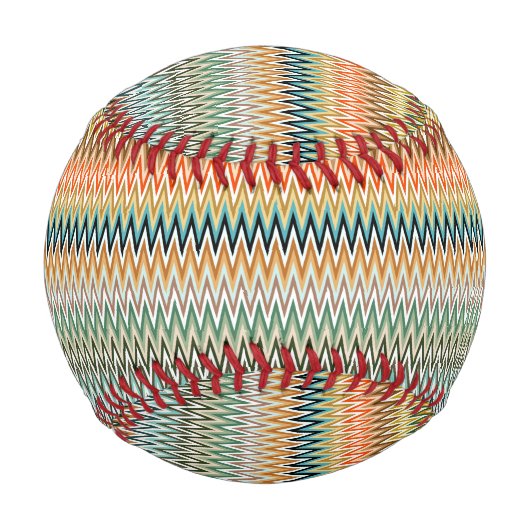 Zigzag Multicolor Muster Baseball (Vorderseite)