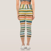 Zigzag Multicolor Muster  Capri Leggings (Rückseite)