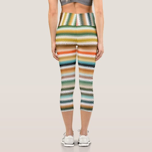 Zigzag Multicolor Muster Capri Leggings (Rückseite)