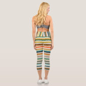 Zigzag Multicolor Muster  Capri Leggings (Rückseite)