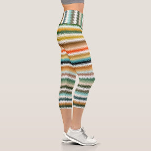 Zigzag Multicolor Muster Capri Leggings
