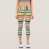 Zigzag Multicolor Muster  Capri Leggings (Vorderseite)