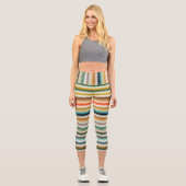 Zigzag Multicolor Muster  Capri Leggings (Vorderseite)