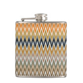 Zigzag Multicolor Muster Flachmann (Vorderseite)