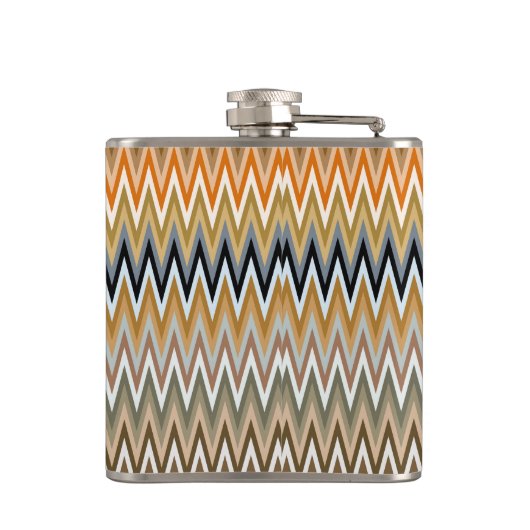 Zigzag Multicolor Muster Flachmann (Rückseite)