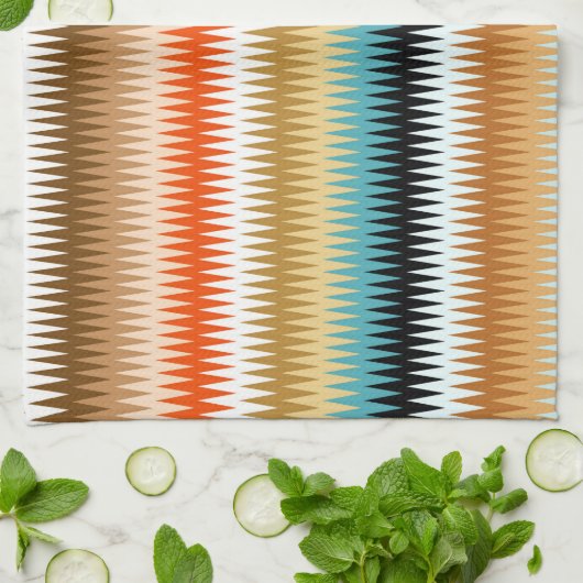 Zigzag Multicolor Muster Geschirrtuch (Gefaltet)