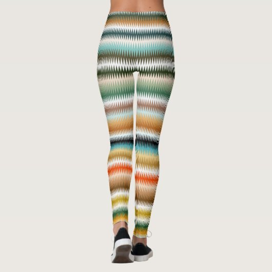 Zigzag Multicolor Muster Leggings (Rückseite)