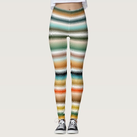 Zigzag Multicolor Muster Leggings (Vorderseite)