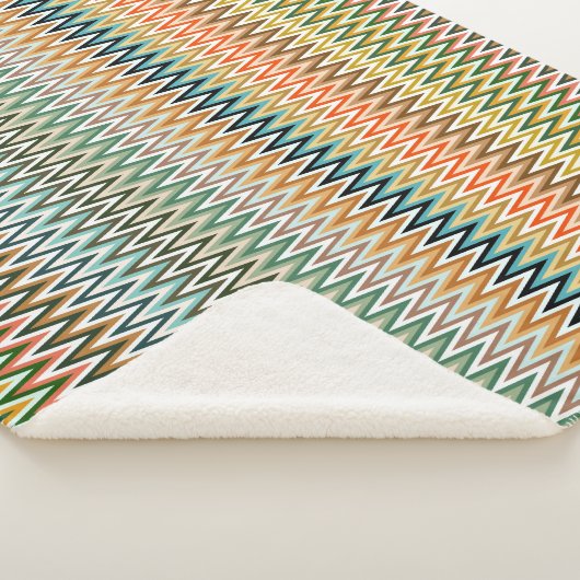 Zigzag Multicolor Muster Sherpadecke (3/4)