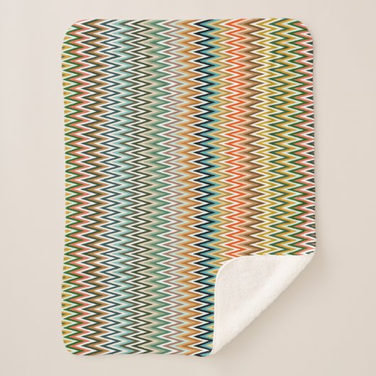 Zigzag Multicolor Muster Sherpadecke (Vorderseite)