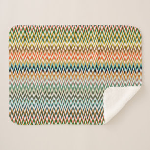Zigzag Multicolor Muster Sherpadecke